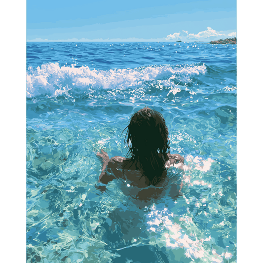 Sparkling Tide | Paint by Number- Paint by Numbers