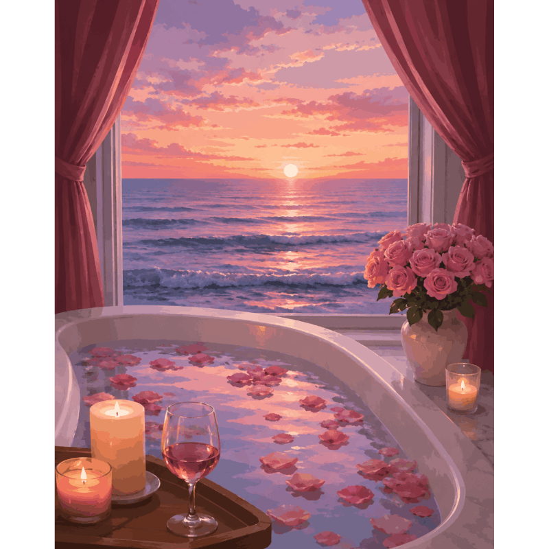 Trempage Coucher Soleil | Peinture par numéros- Peinture par numéros