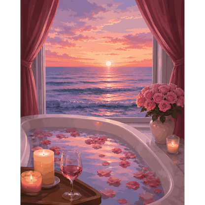 Trempage Coucher Soleil | Peinture par numéros- Peinture par numéros