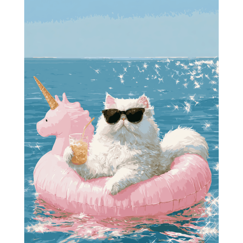 Mode Flotteur Licorne | Peinture par numéros - Peinture par numéros