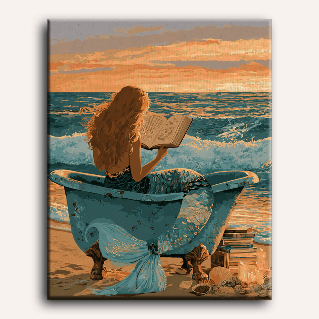 The Reading Mermaid | Paint by Number