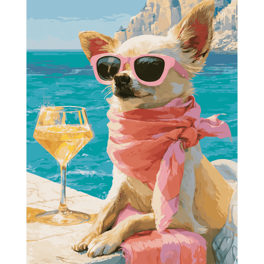 Chihuahua on Vacations | Paint by Number- Paint by Numbers