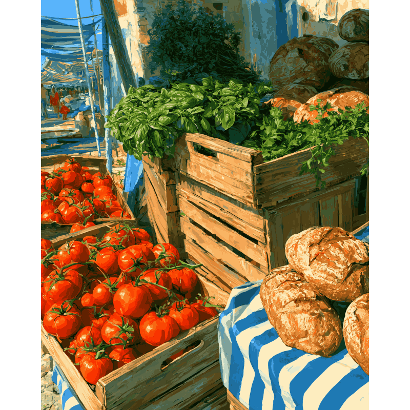 Summer Market | Paint by Number- Paint by Numbers