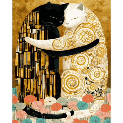 Baiser par Chats | Peinture par numéros- Peinture par numéros