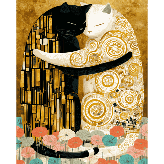 Kiss by Cats | Paint by Number- Paint by Numbers