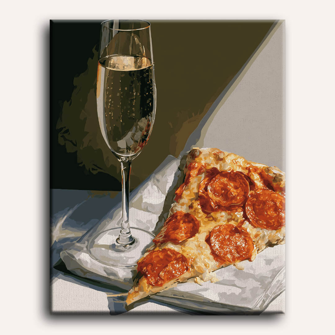Champagne & Pizza | Paint by Number