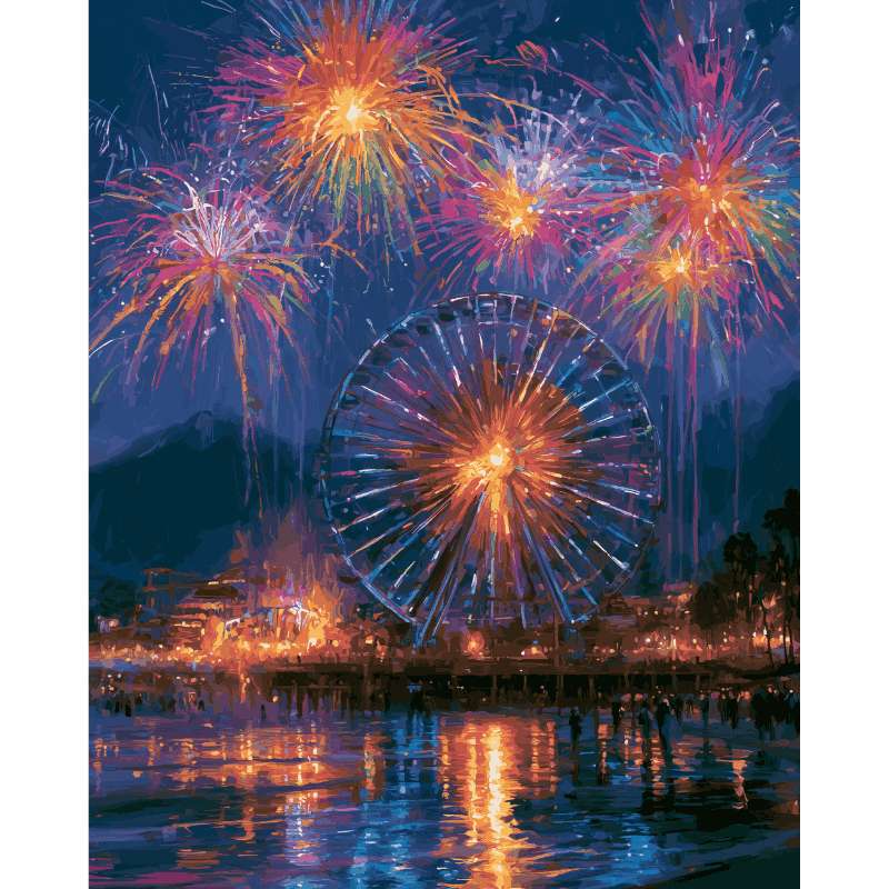 Fireworks Bay | Paint by Number- Paint by Numbers
