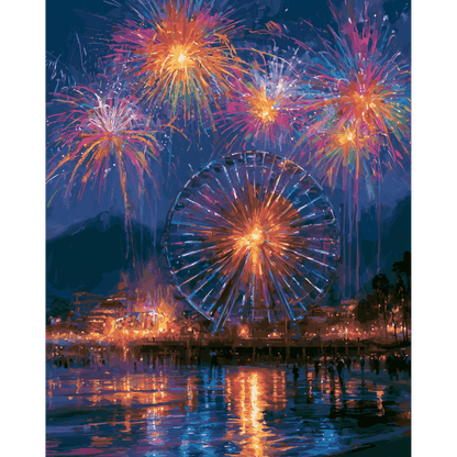 Fireworks Bay | Paint by Number- Paint by Numbers