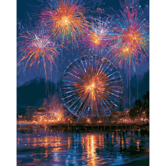 Fireworks Bay | Paint by Number- Paint by Numbers