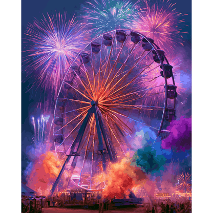 Fireworks Evening | Paint by Number- Paint by Numbers
