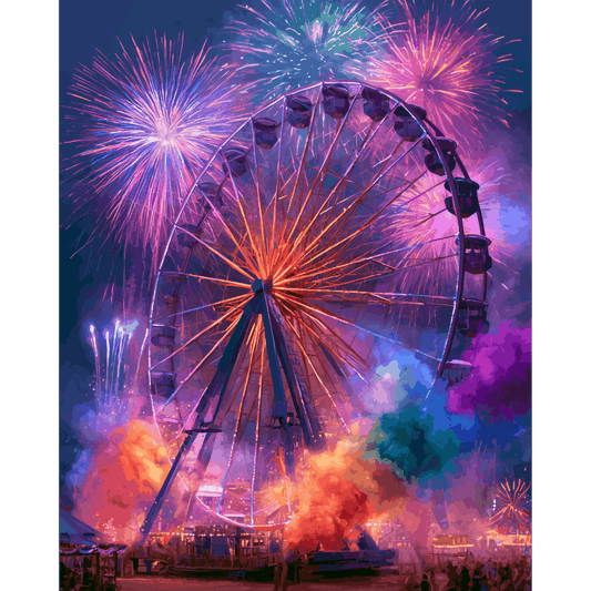 Fireworks Evening | Paint by Number- Paint by Numbers