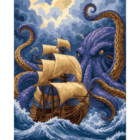 Kraken Storm | Paint by Number- Paint by Numbers
