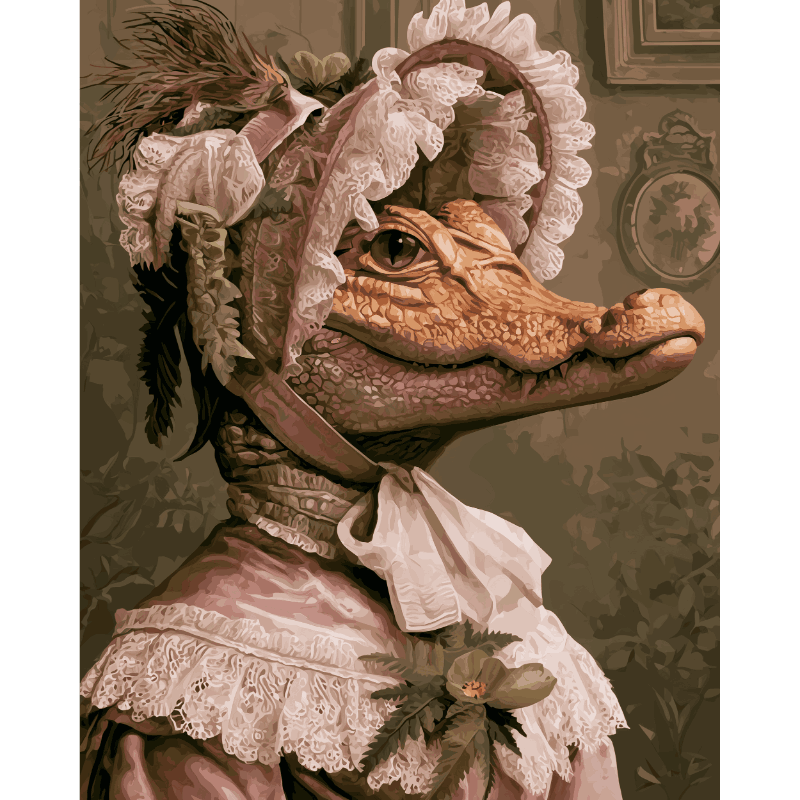 Lady Crocodile | Paint by Number- Paint by Numbers