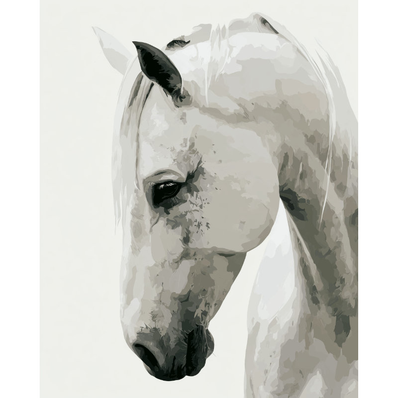 Noble White | Paint by Number- Paint by Numbers