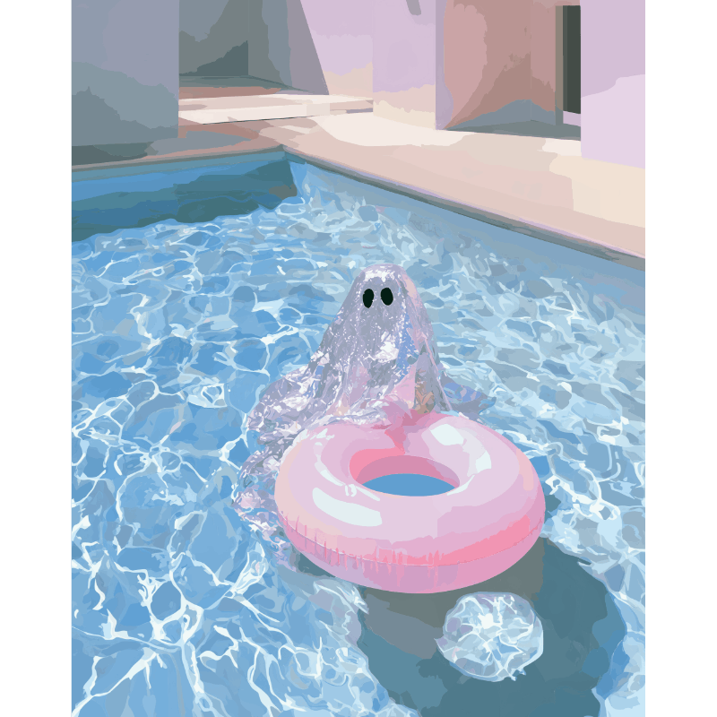 Pink Boo | Paint by Number- Paint by Numbers