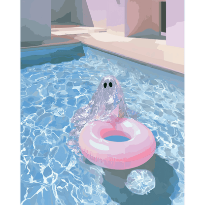 Pink Boo | Paint by Number- Paint by Numbers