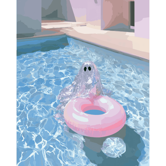Pink Boo | Paint by Number- Paint by Numbers