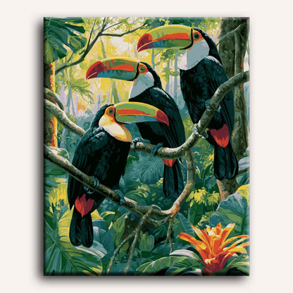 Rainforest Trio | Paint by Number