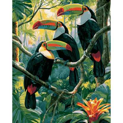 Rainforest Trio | Paint by Number- Paint by Numbers