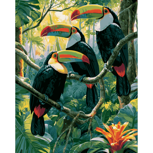 Rainforest Trio | Paint by Number- Paint by Numbers