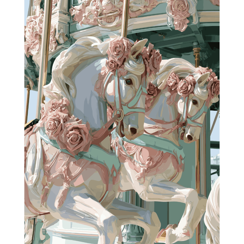 Rose Carousel | Paint by Number- Paint by Numbers