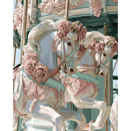 Rose Carousel | Paint by Number- Paint by Numbers