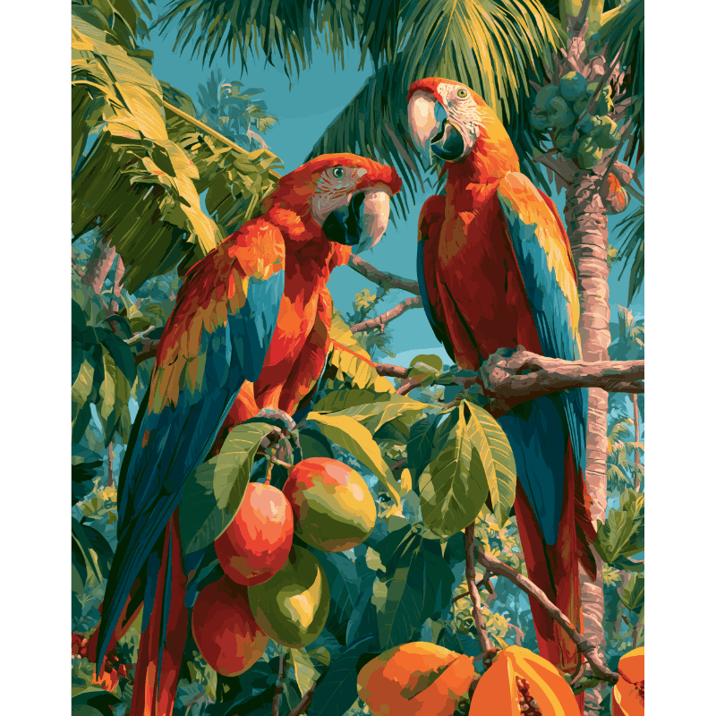 Tropical Companions | Paint by Number- Paint by Numbers