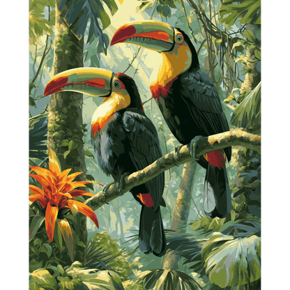 Tropical Toucans | Paint by Number- Paint by Numbers