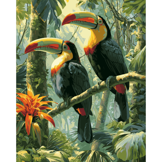 Tropical Toucans | Paint by Number- Paint by Numbers
