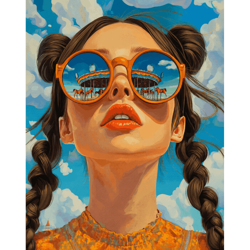 Brunette Carousel | Paint by Number- Paint by Numbers