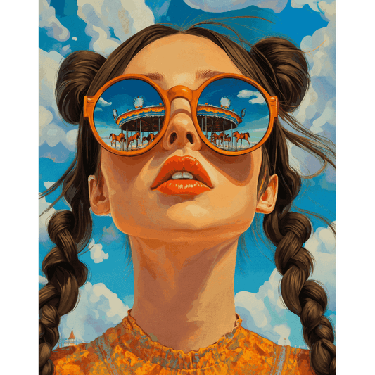 Brunette Carousel | Paint by Number- Paint by Numbers