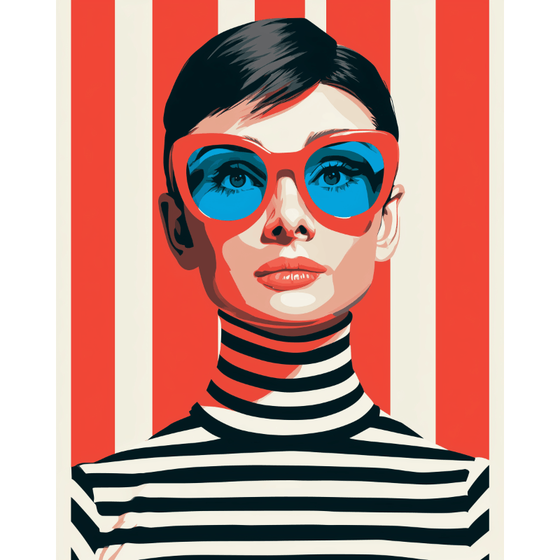 Modern Audrey Hepburn | Paint by Number- Paint by Numbers