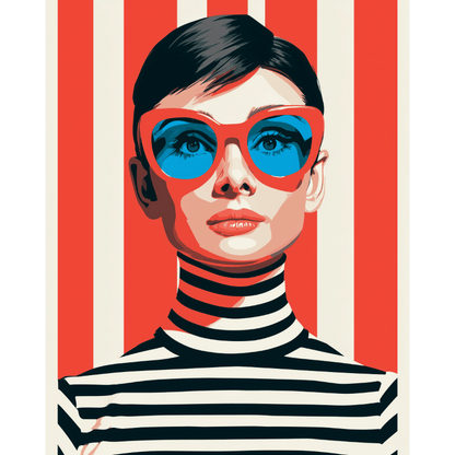 Modern Audrey Hepburn | Paint by Number- Paint by Numbers
