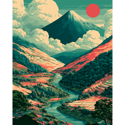 Japanese Valley | Paint by Number - Paint by numbers