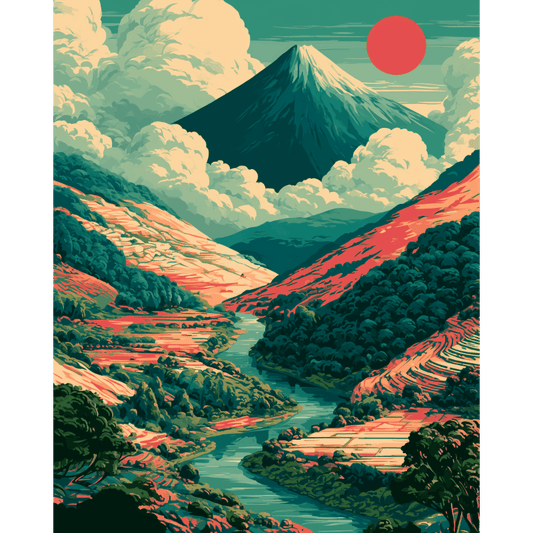 Japanese Valley | Paint by Number - Paint by numbers