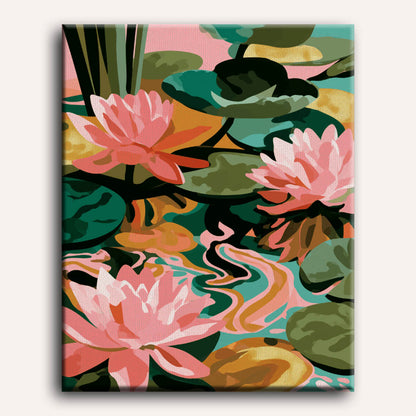 The Lotus Pond | Paint by Number