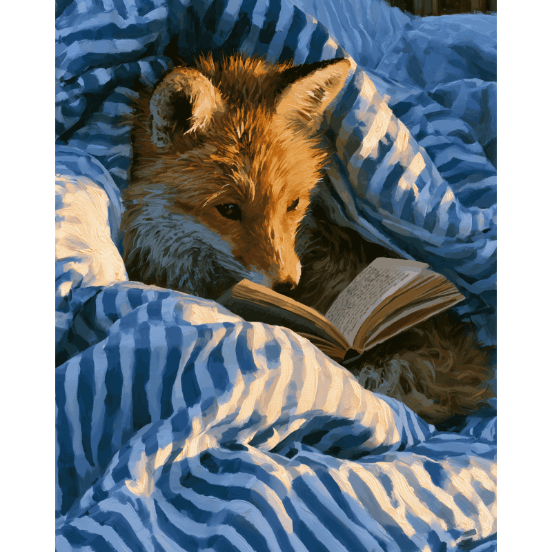 Reading Fox | Paint by Number- Paint by Numbers