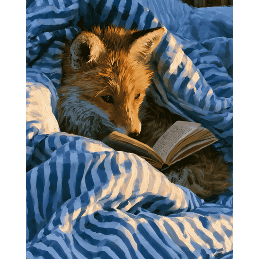 Reading Fox | Paint by Number- Paint by Numbers