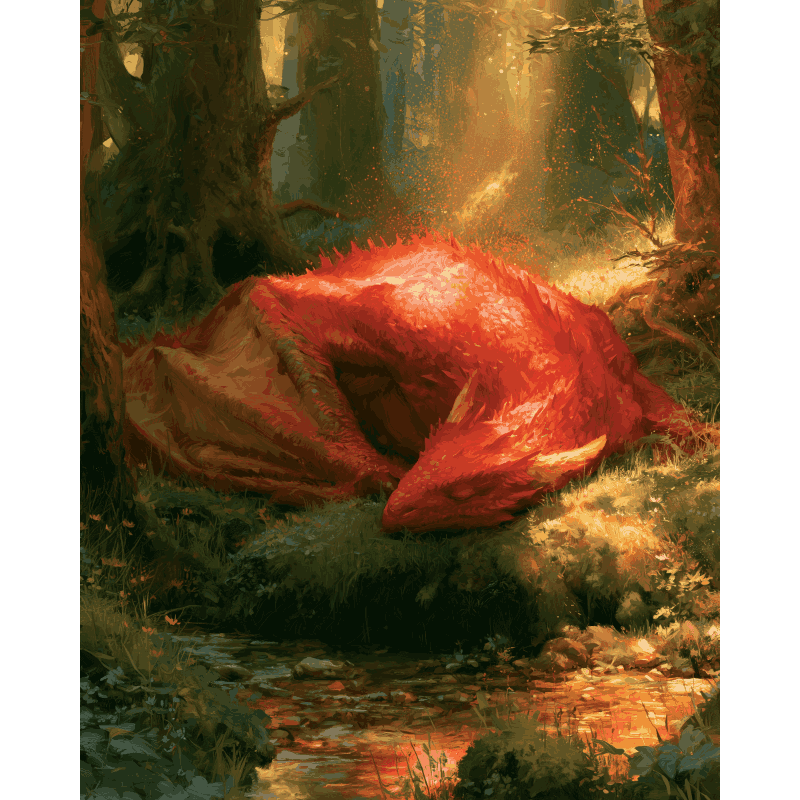 Sleeping Dragon | Paint by Number- Paint by Numbers