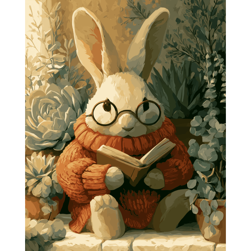 Adorable Rabbit | Paint by Number- Paint by Numbers