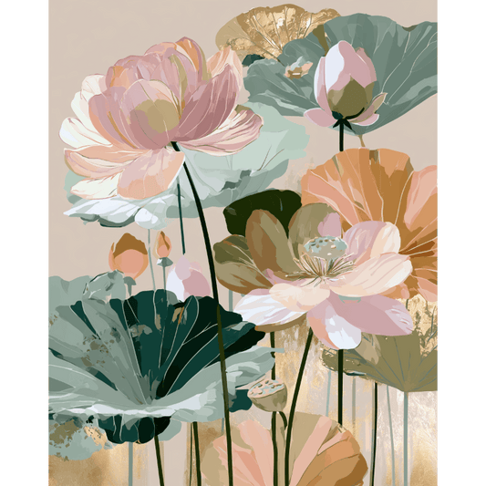 Blush & Gold | Paint by Number- Paint by Numbers