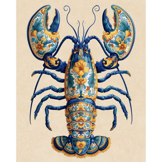 Italian Majolica Lobster | Paint by Number- Paint by Numbers