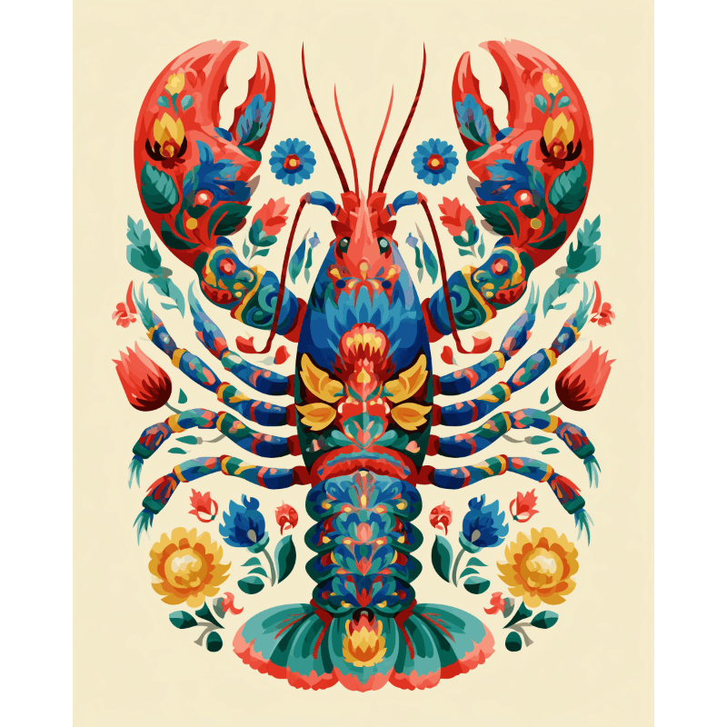 Polish Style Lobster | Paint by Number- Paint by Numbers