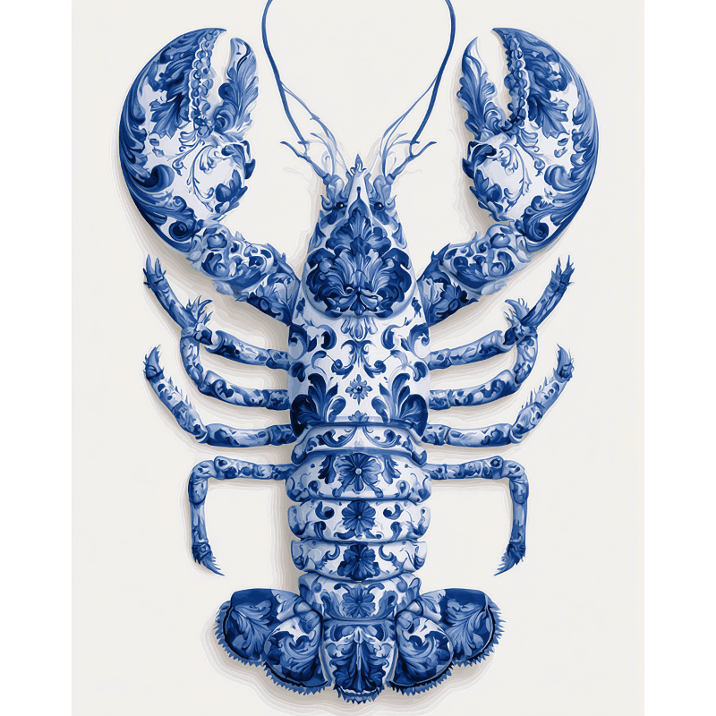 Portuguese Azulejo Lobster | Paint by Number- Paint by Numbers