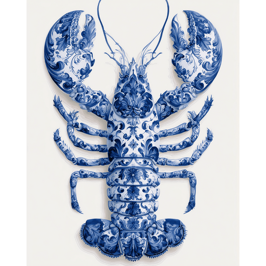 Portuguese Azulejo Lobster | Paint by Number- Paint by Numbers