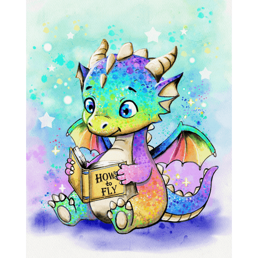 Rainbow Dragon - By Tiny Tami | Paint by Number- Paint by Numbers