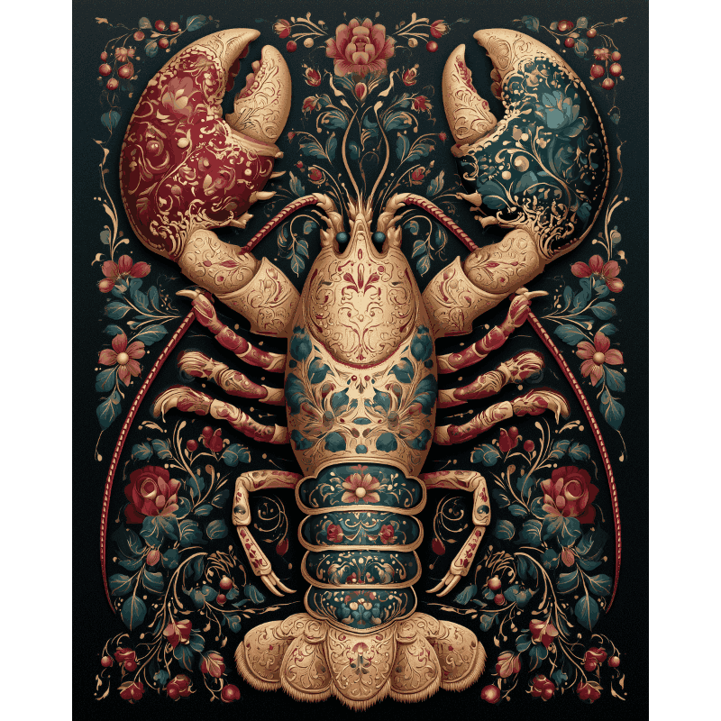 Russian Laquer Lobster | Paint by Number- Paint by Numbers