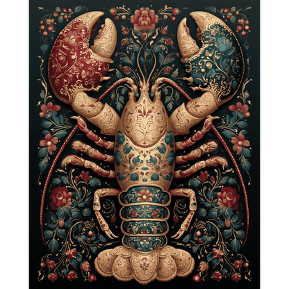 Russian Laquer Lobster | Paint by Number- Paint by Numbers