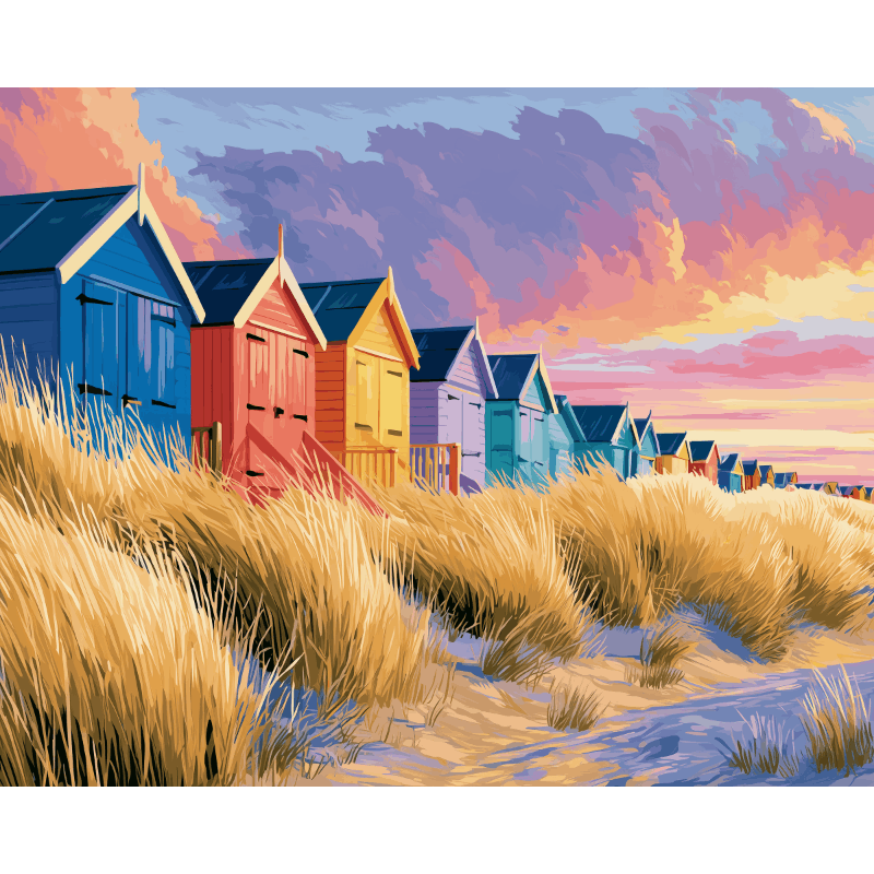Coastal Cabins | Paint by Number- Paint by Numbers