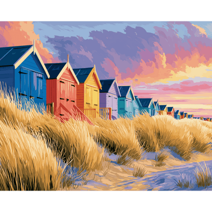 Coastal Cabins | Paint by Number- Paint by Numbers